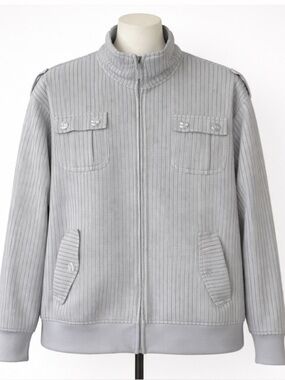 Avirex Y2K HipHop Streetwear Jacket White Pinstripe Unisex Medium Urban Preppy